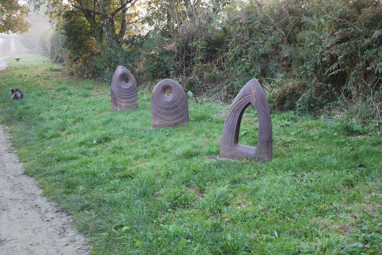 Stones along the path by the canal